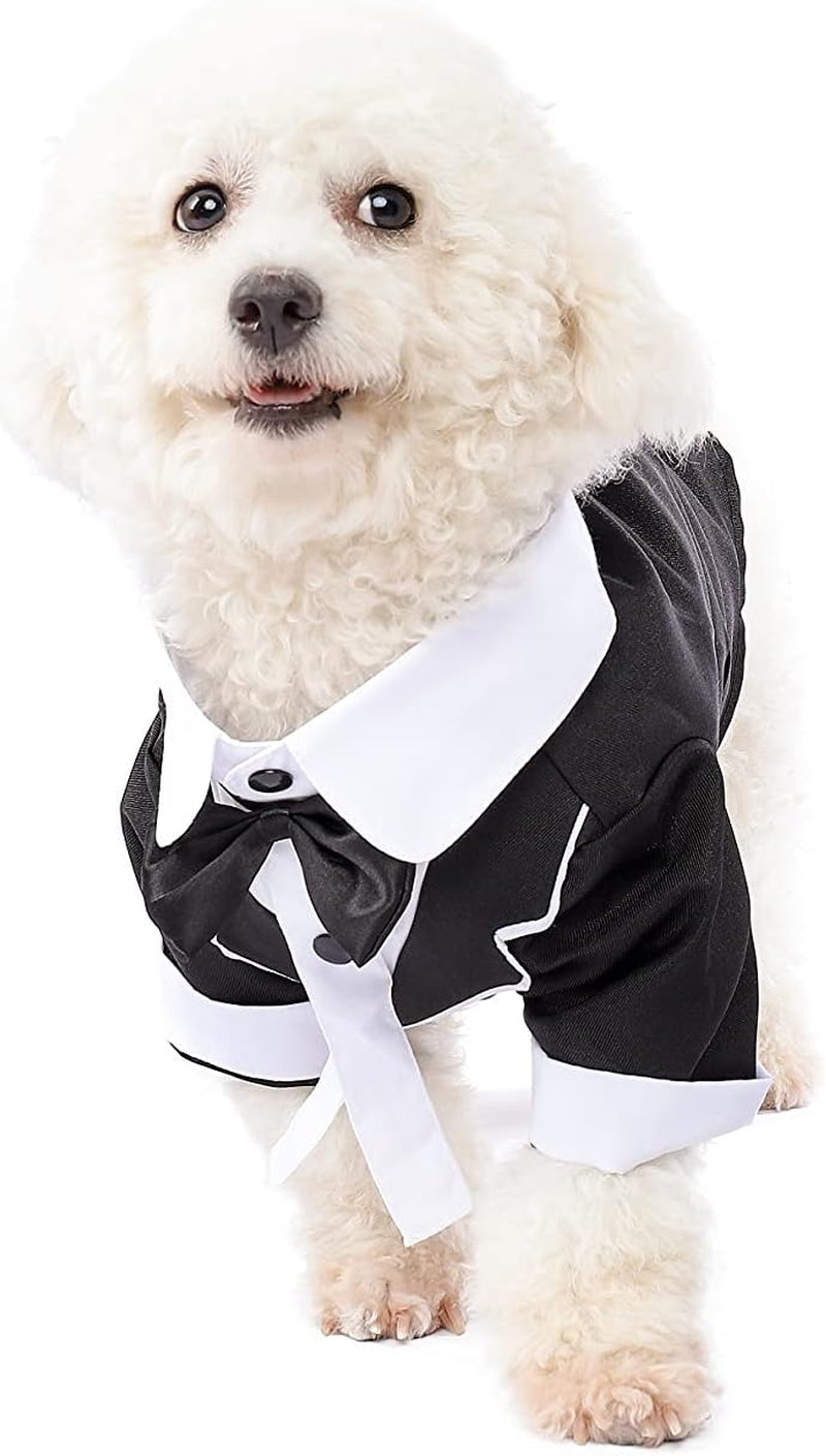 Halloween Pet Tuxedo Costume Business Suit for Cat and Dog Wedding Outfit Halloween Dress up Party, Pet Cosplay