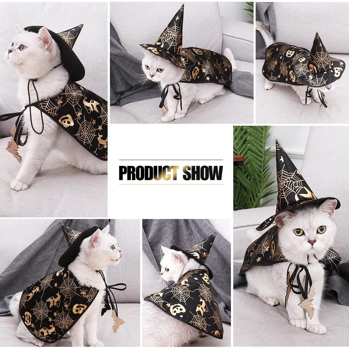 Pet Show Costume Cape and Hat for Dogs Creative Halloween Cloak S Parties Photos and Everyday Wear Fun Present for Your Pet