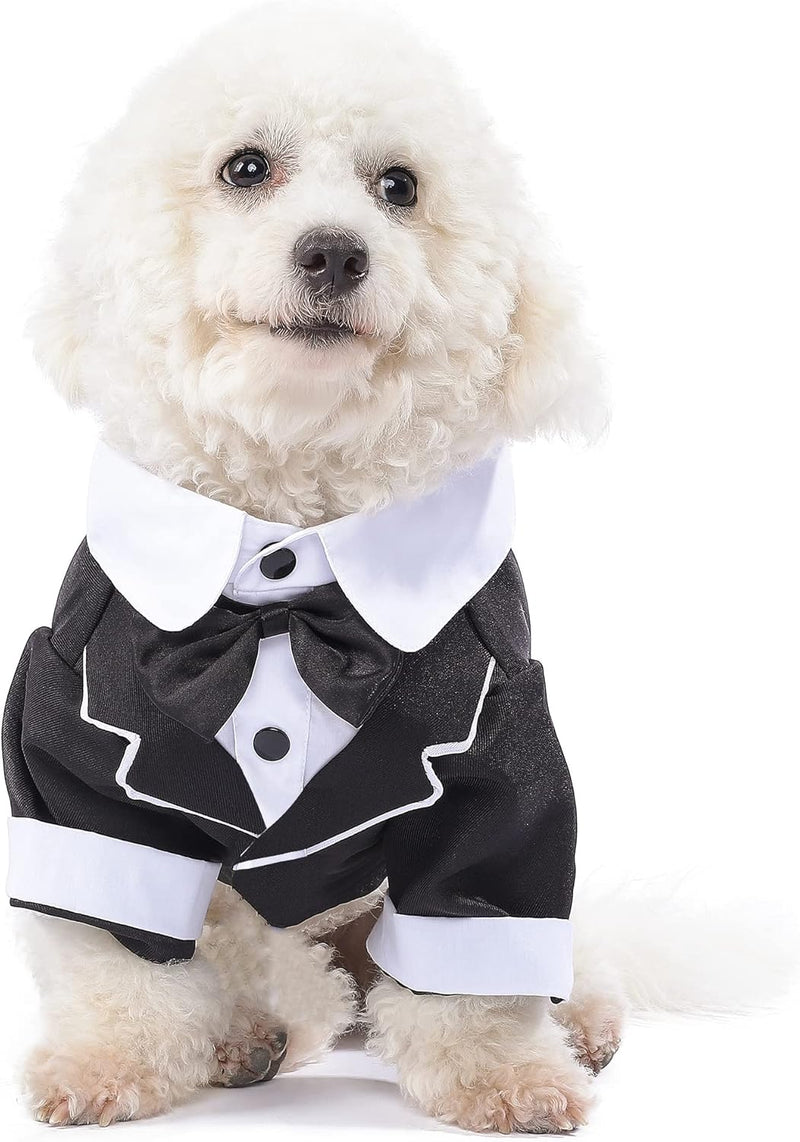 Halloween Pet Tuxedo Costume Business Suit for Cat and Dog Wedding Outfit Halloween Dress up Party, Pet Cosplay