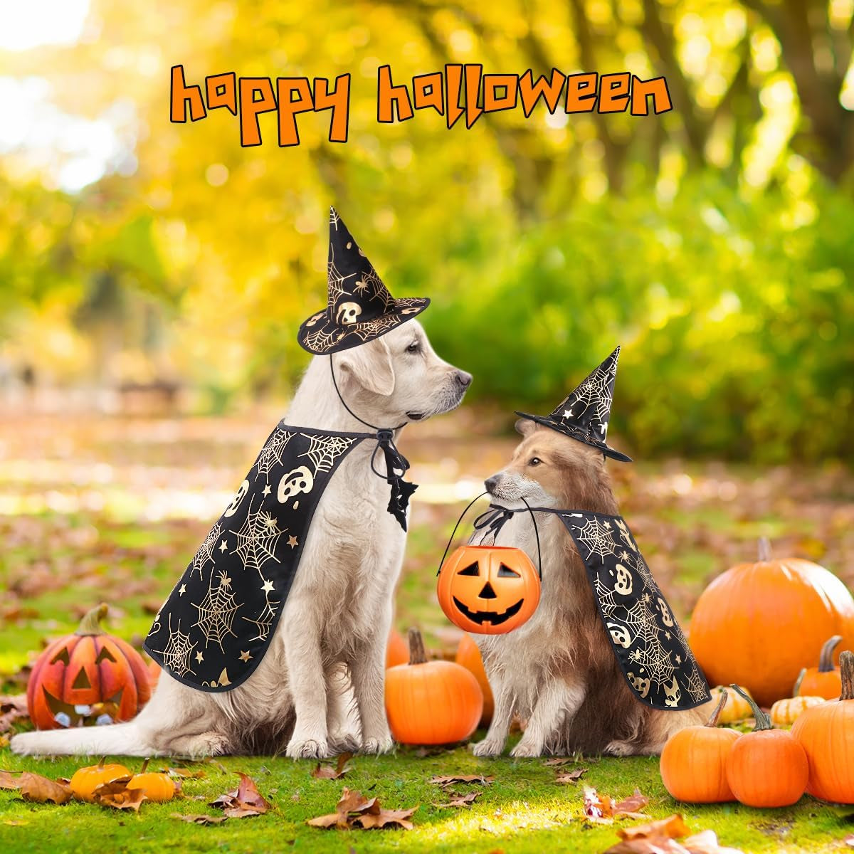 Pet Show Costume Cape and Hat for Dogs Creative Halloween Cloak S Parties Photos and Everyday Wear Fun Present for Your Pet