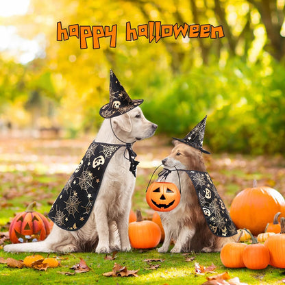 Pet Show Costume Cape and Hat for Dogs Creative Halloween Cloak S Parties Photos and Everyday Wear Fun Present for Your Pet