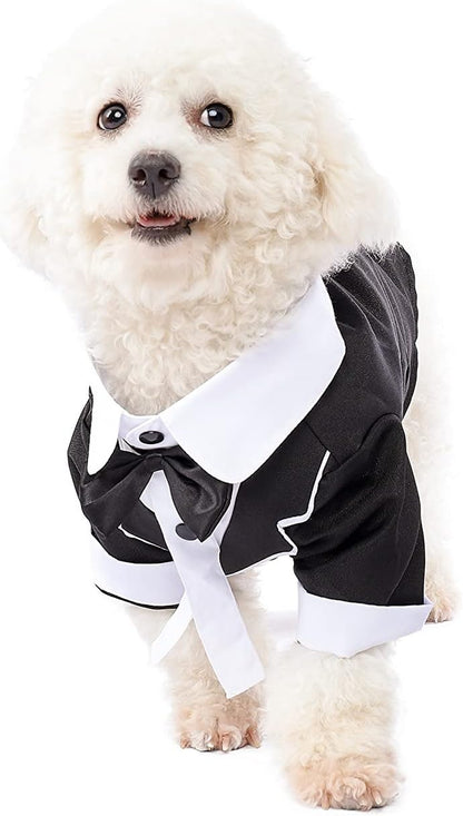 Halloween Pet Tuxedo Costume Business Suit for Cat and Dog Wedding Outfit Halloween Dress up Party, Pet Cosplay